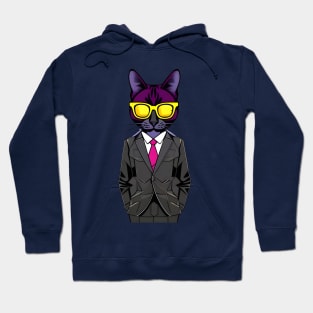 Cat Boss In Elegant Suit Hoodie